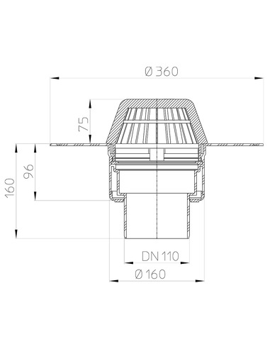 Кровельная воронка HL62P/1 DN110