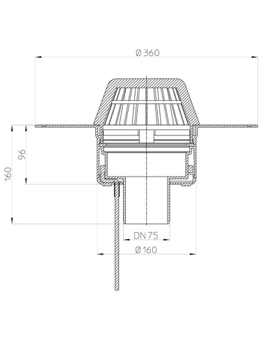 Кровельная воронка HL62.1P/7 DN75 с электроподогревом