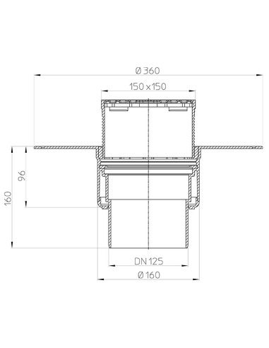 Кровельная воронка HL62BP/2 DN125