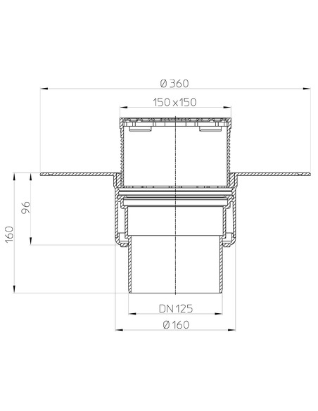 Кровельная воронка HL62BP/2 DN125