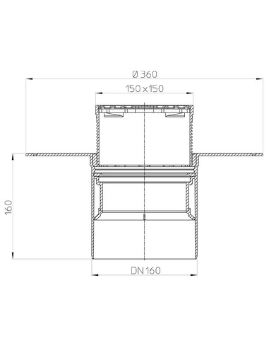Кровельная воронка HL62BP/5 DN160
