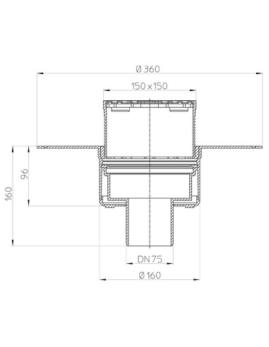 Кровельная воронка HL62BP/7 DN75