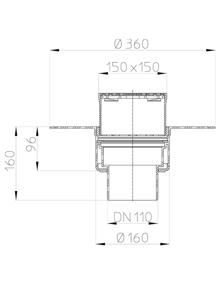 Кровельная воронка HL62BP/1 DN110
