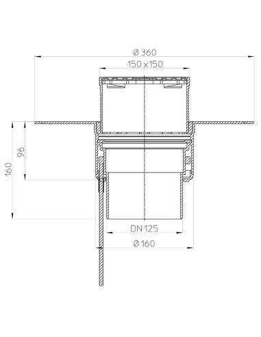 Кровельная воронка HL62.1BP/2 DN125 с электрообогревом