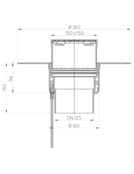 Кровельная воронка HL62.1BP/2 DN125 с электрообогревом