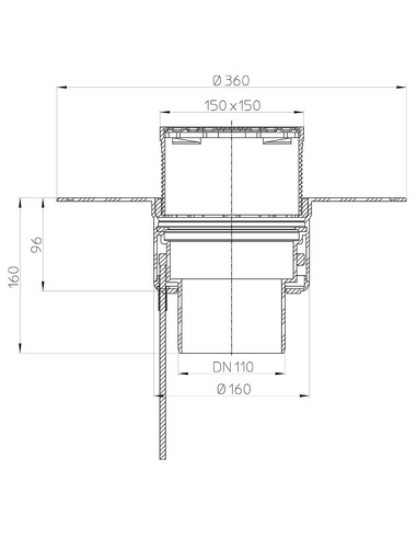 Кровельная воронка HL62.1BP/1 DN110 с электрообогревом