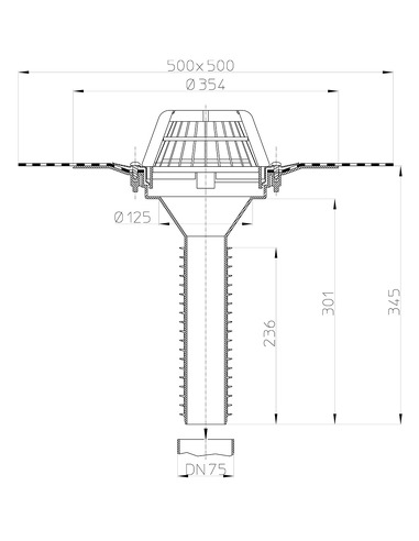 Кровельная воронка HL69H/7 DN75