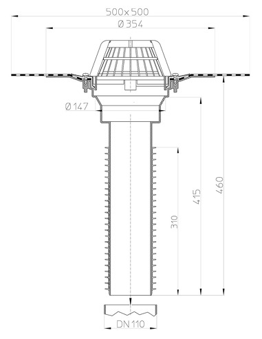 Кровельная воронка HL69H/1 DN110