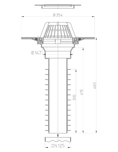 Кровельная воронка HL69P/2 DN125