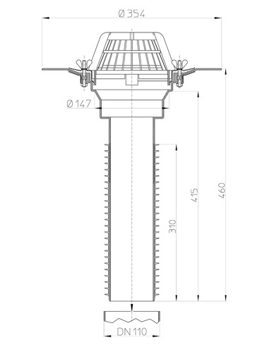 Кровельная воронка HL69/1 DN110