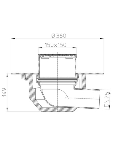 Кровельная воронка HL64BP/7 DN75