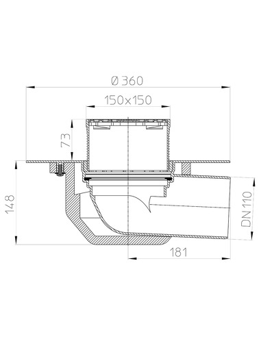 Кровельная воронка HL64BP/1 DN110
