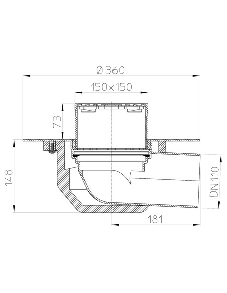 Кровельная воронка HL64BP/1 DN110