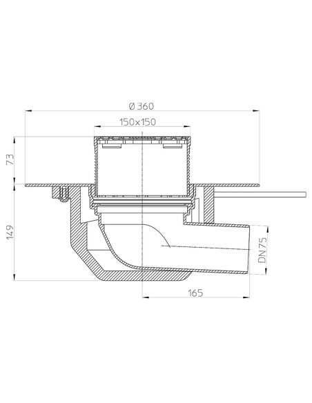 Кровельная воронка HL64.1BP/7 DN75 с электрообогревом