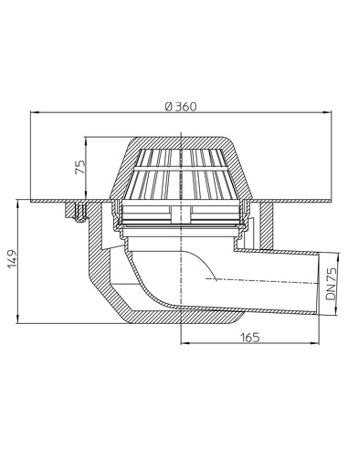 Кровельная воронка HL64F/7 DN75