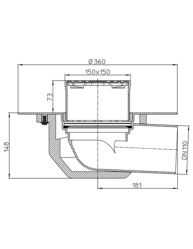 Кровельная воронка HL64BF/1 DN110