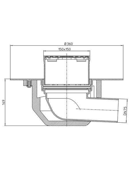 Кровельная воронка HL64BF/7 DN75