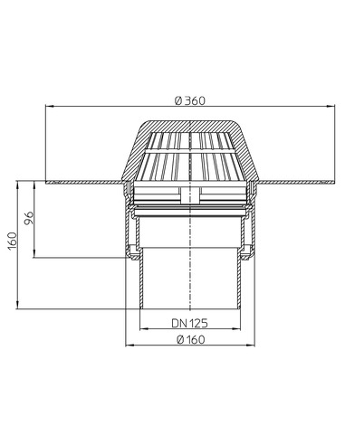 Кровельная воронка HL62F/2 DN125