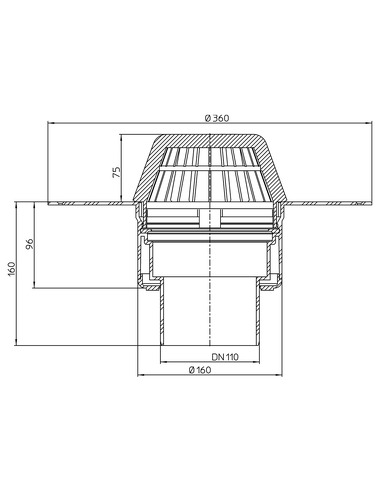 Кровельная воронка HL62F/1 DN110