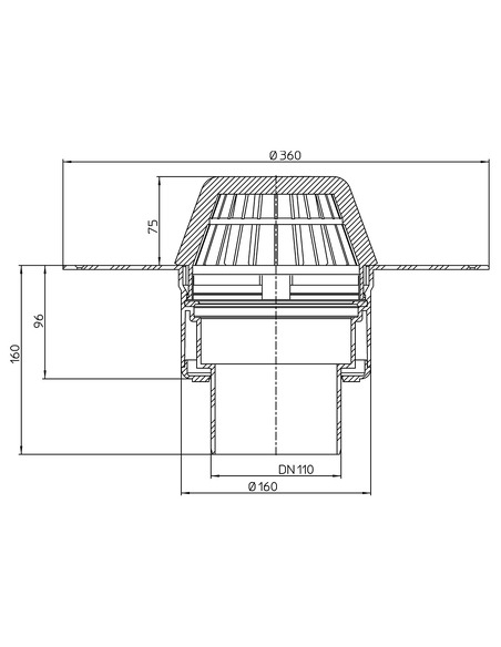 Кровельная воронка HL62F/1 DN110