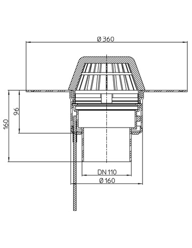 Кровельная воронка HL62.1F/1 DN110 с электроподогревом