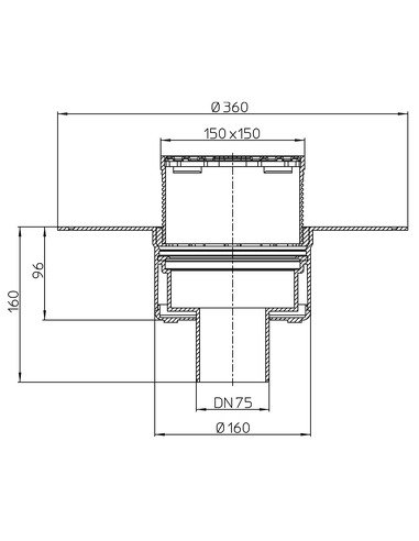 Кровельная воронка HL62BF/7 DN75