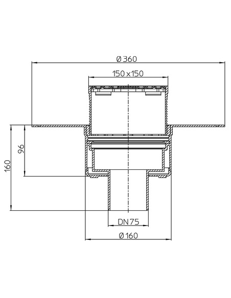 Кровельная воронка HL62BF/7 DN75