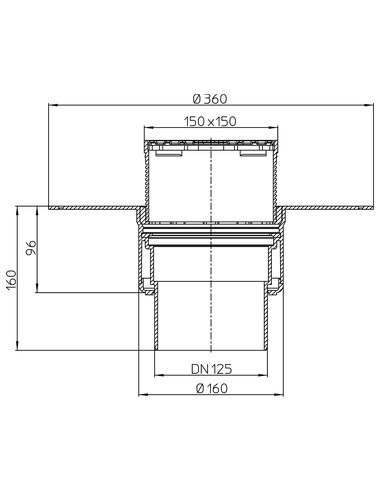 Кровельная воронка HL62BF/2 DN125