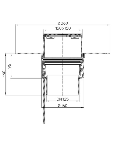 Кровельная воронка HL62.1BF/2 DN125 с электрообогревом