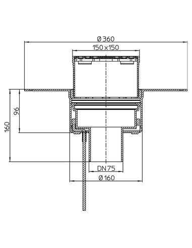 Кровельная воронка HL62.1BF/7 DN75 с электрообогревом