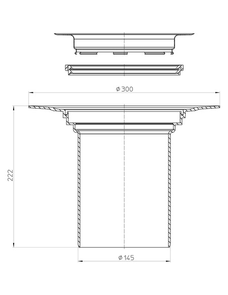 Надставной элемент из ПП HL350.0 с фланцем