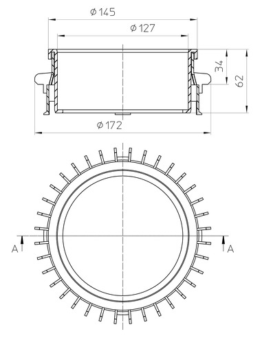 Дренажный фланец с переходником HL161
