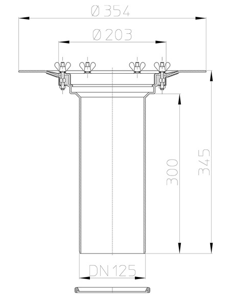 Надставной элемент из ПП HL65 с фланцем Надставной элемент из ПП HL65 с фланцем