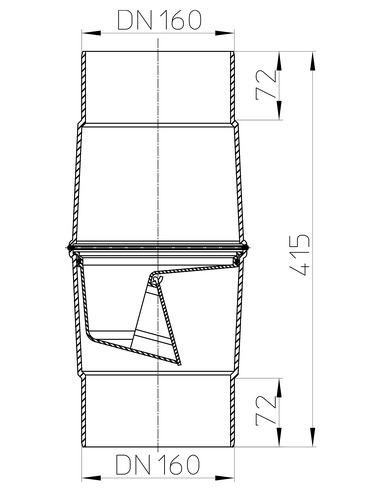 Клапан с запахозапирающим устройством HL603/5 DN160