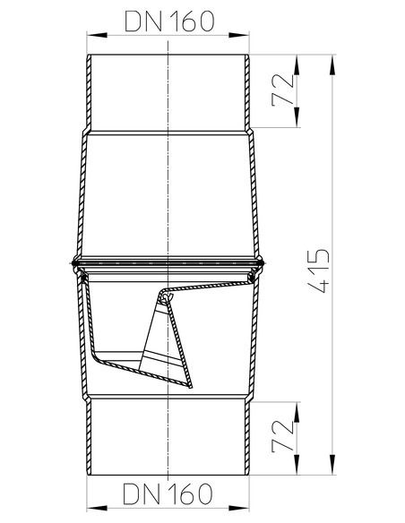 Клапан с запахозапирающим устройством HL603/5 DN160
