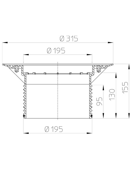 Надставной элемент из ПП HL618 с фланцем