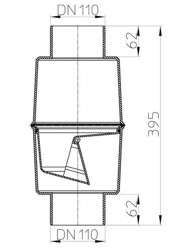 Клапан с запахозапирающим устройством HL603/1 DN110