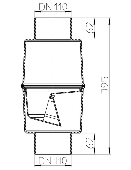 Клапан с запахозапирающим устройством HL603/1 DN110