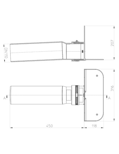 Кровельная воронка HL68F.0/110 DN110