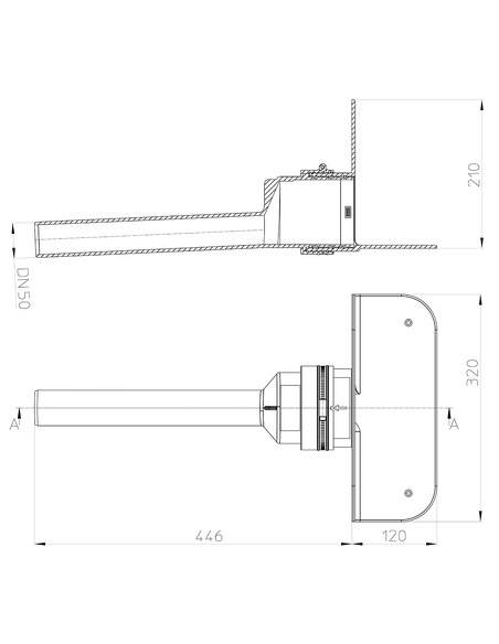 Кровельная воронка HL68P.0/50 DN50