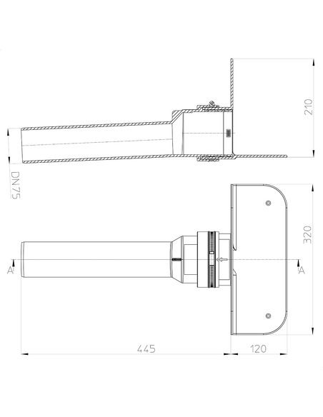 Кровельная воронка HL68P.0/75 DN75