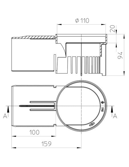 Дренажный элемент для парапетных воронок HL163