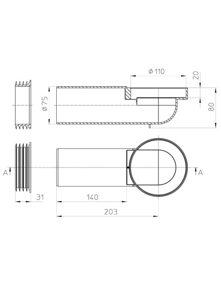 Водоприёмный элемент для парапетных воронок HL164