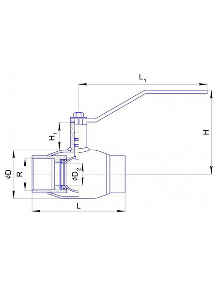Кран шаровой TEMPER 280 ст.20 DN 100 PN 25 резьба/резьба