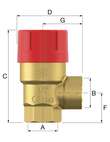 Клапан предохранительный Flamco Prescor 1/2"х1/2" 1,5 бар