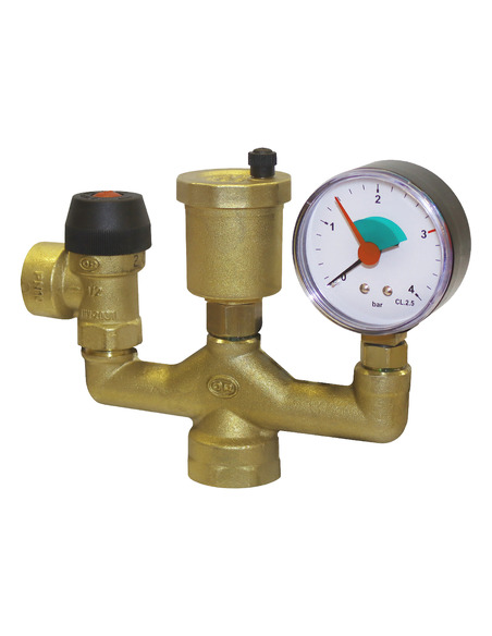 Группа безопасности котла STOUT 3 бар до 50 кВт без теплоизоляции (503.525) Группа безопасности котла STOUT 3 бар до 50 кВт без теплоизоляции (503.525)