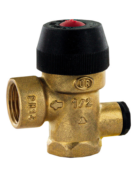 Клапан предохранительный STOUT 1/2"х1/2"х1/4" 3 бар с выходом под манометр (488.130)