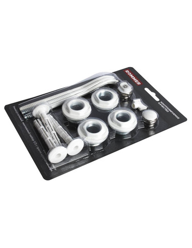 Монтажный комплект ROMMER 1/2" белый c 3мя кронштейнами