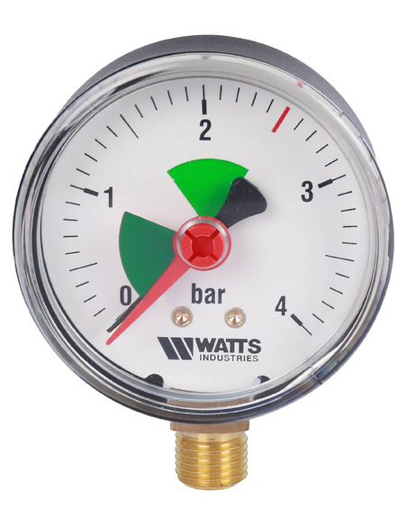 10007784(03.20.204)(M1-80 0-4BAR) Watts F+R201(MHR) 80/4x1/2" Манометр радиальный 80мм, 0-4 бар