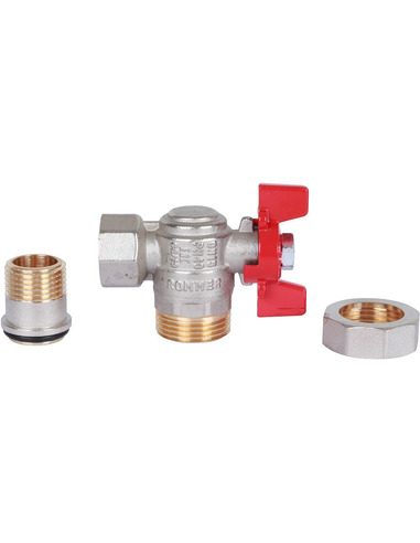 Кран шаровой ROMMER 1/2" угловой со сгоном (бабочка)